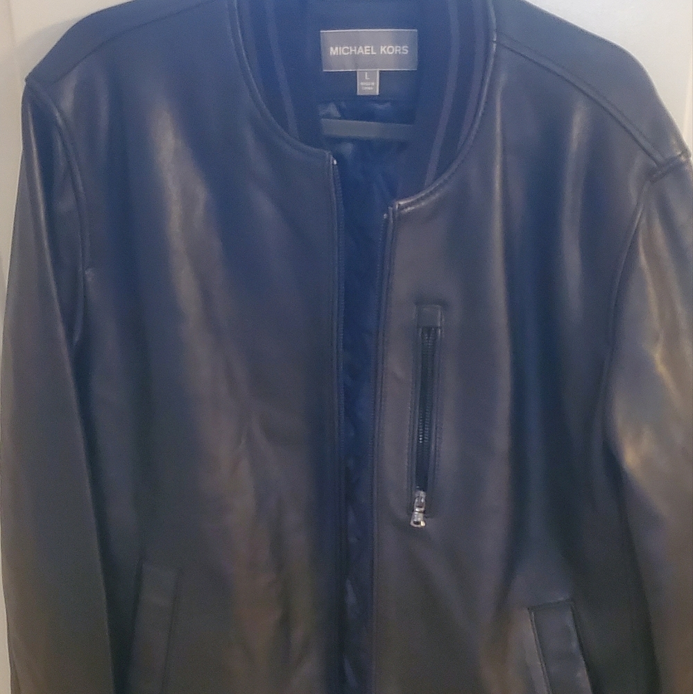 Michael Kors leather jacket black